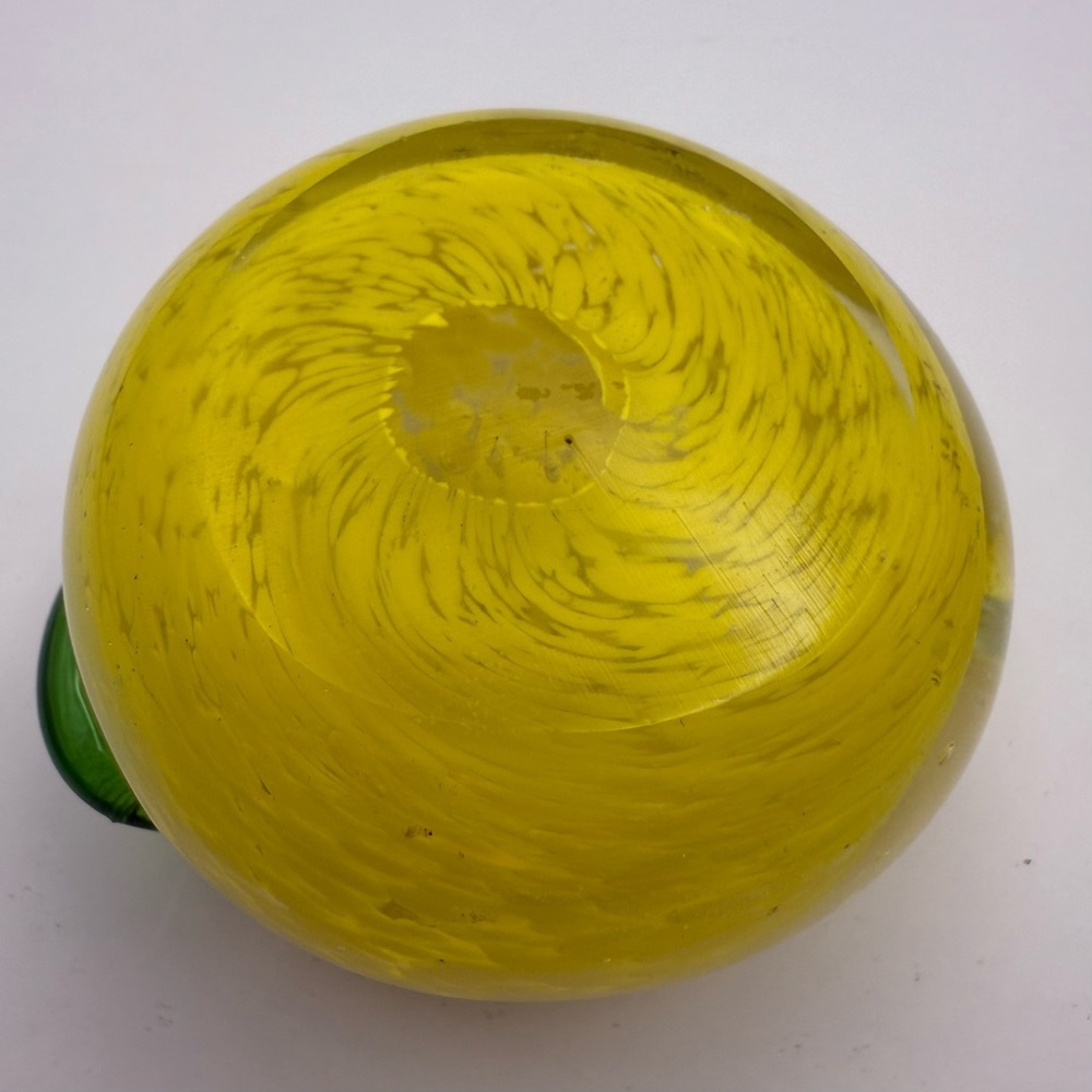 Pair of Yellow Summer Lemon Zest Delight Heavy Glass Paper Weight (2) - Picture 4 of 10